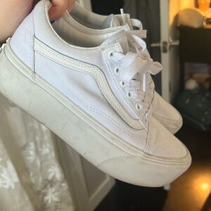 White Platform Vans